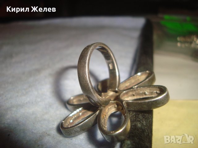 ФЛОРАЛЕН СРЕБЪРЕН АРТ ПРЪСТЕН СРЕБРО 925 ЦВЕТЕ МАРГАРИТКА ПРЕКРАСНА МАЙСТОРСКА ИЗРАБОТКА 27177, снимка 13 - Пръстени - 36795452