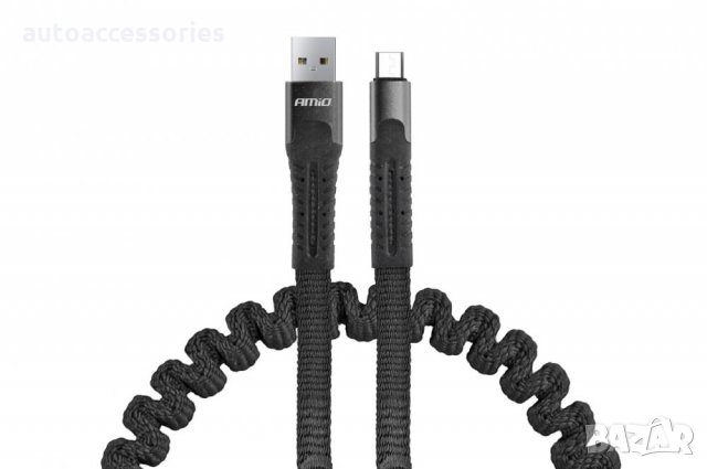 3000052647 Кабел за телефон пружинен USB + microUSB 120cm FullLINK UC-12 02529, снимка 1