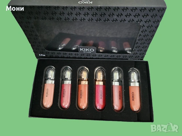 Този комплект се състои от шест броя омекотяващи гланцове за устни Kiko Milano 3D Hydra Lipgloss, ко