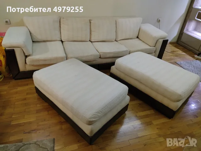Голям 4 местен диван правен по поръчка от майстор дърводелец  + 2 големи табуретки и опция спалня 