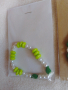 Ново!Гривнчки със зелени листенца и бели перли , снимка 2