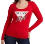 Червена дамска тениска GUESS с дълъг ръкав, р-р S, снимка 2