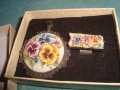 СТАРИ ПОСРЕБРЕНИ АРТ ДЕКО МЕДАЛЬОН и ПРЪСТЕН с РЪЧНА БРОДЕРИЯ в КУТИЙКА ВИНТИДЖ РЕТРО БИЖУТА 22415, снимка 16