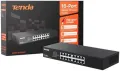 Нов Tenda 16-Портов Gigabit Суич Безшумен Монтаж на Бюро и Стена, снимка 1