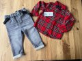 Бебешки комплект от дънки и риза, снимка 1 - Комплекти за бебе - 40203987