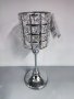 Свещник метален с кристали , снимка 1 - Декорация за дома - 44352686