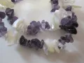 Красива дамска гривна -аметист, седеф и кварц, снимка 4