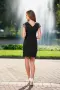 Рокля “Black Peplum Elegance” – черна елегантна рокля с пеплум и 3D дантела арт.1528, снимка 3