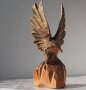 20 см Орел, фигура, птица дърворезба, пластика, статуетка, снимка 3
