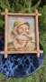 Немски гоблен Мъж с лула в масивна дъбова рамка, снимка 1 - Гоблени - 44465434