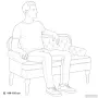 vidaXL Пейка с облегалка, синя, 119,5x64,5x75 см, кадифе, снимка 9