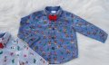 Коледна риза с папионка F&F за бебе 9-12 месеца, снимка 1 - Бебешки блузки - 35010487