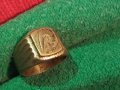 КРАСИВО ОРНАМЕНТИРАН Златист Пръстен стар бронзов РЪЧНА ИЗРАБОТКА 58181, снимка 2