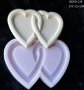 2 големи вплетени сърца сърце рамка силиконов молд форма калъп гипс шоколад декор