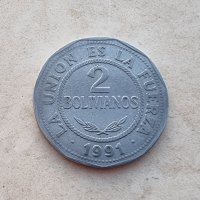 Монети. Боливия. 1, 2 и 5 боливиано. 3 бройки ., снимка 5 - Нумизматика и бонистика - 38553909