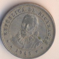 Никарагуа 25 сентавос 1965 година, снимка 2 - Нумизматика и бонистика - 31532395