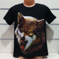 Нова детска тениска с дигитален печат Зъбат вълк, Серия Вълци, снимка 1 - Детски тениски и потници - 29902524