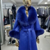 Дамско луксозно палто кашмир вълна и лисица код 344, снимка 1 - Палта, манта - 39712786