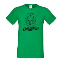 Мъжка тениска I Love My Long Haired Chihuahua Dog,Куче, животно,подарък,изненада, снимка 5 - Тениски - 36935325