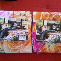 Два двойни комплекта спално бельо в топъл флорален десен, снимка 6 - Спално бельо - 37174616
