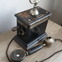 Рядък телефон с две манивели началото на 20 век, снимка 5 - Антикварни и старинни предмети - 42859603