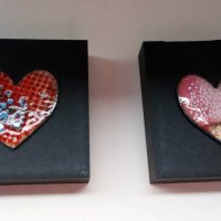 Декоративни мини пана с релефни сърца, снимка 1 - Декорация за дома - 42115678