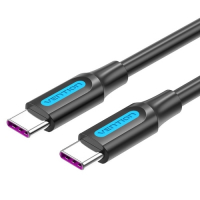 Кабел USB3.1 Type C Мъжко - Мъжко 1.5m Черен Vention COTBG 5A Fast Charging Cable USB Type C M/M, снимка 1 - USB кабели - 36501005