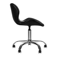 Козметичен стол - табуретка с облегалка QS-06 42/54 см - бяла/черна, снимка 6 - Педикюр и маникюр - 44262123