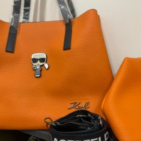 Оранжева Чанта Karl Lagerfeld , снимка 3 - Чанти - 34379976