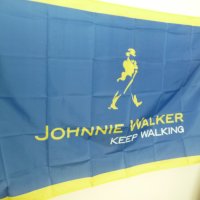 Johnnie Walker знаме флаг Джони Уокър рекламно уиски син етикет шотландско ново синьо, снимка 2 - Декорация за дома - 13900134