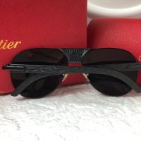 Cartier 2022 мъжки слънчеви очила с кожа , снимка 8 - Слънчеви и диоптрични очила - 37339147