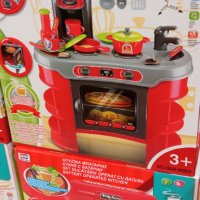 Нова Голяма Детска Кухня със Звук и Светлини Оперираща на Батерии Червена Подходяща възраст 3+, снимка 1 - Образователни игри - 44163957