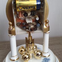 Стар юбилеен порцеланов кварцов часовник колба, снимка 7 - Антикварни и старинни предмети - 42793539