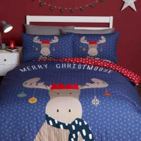 Коледен спален комплект MERRY CHRISTMOOSE, снимка 1 - Спално бельо - 38629943
