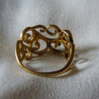 Красив стар италиянски позлатен сребърен пръстен, снимка 4 - Пръстени - 31763043