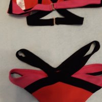 Бандажен оригинален бански черно , червено и розово, много ефектна материя и модел, спортно-елеганте, снимка 10 - Бански костюми - 37435661