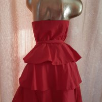 Papaya L/XL Корсетна червена рокля на волани, снимка 4 - Рокли - 38801840