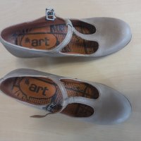 Art - кожени сиви обувки с масивен висок ток, снимка 8 - Дамски обувки на ток - 38868014