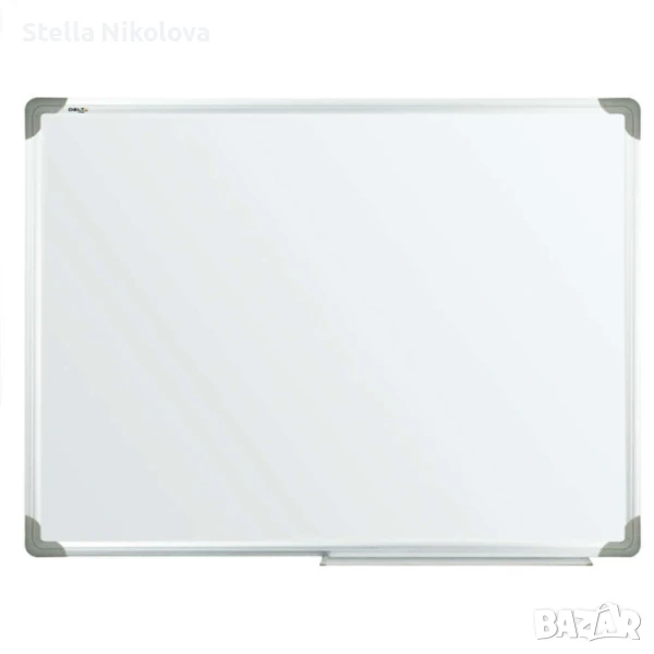 Бяла магнитна дъска 60х90см. с алуминиева рамка и поставка за маркери, снимка 1