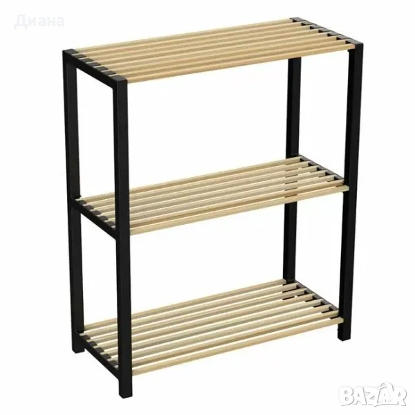 Дървена етажерка с три елегантни рафта от масивно дърво и размери 65 x 29 x 78 см, снимка 1