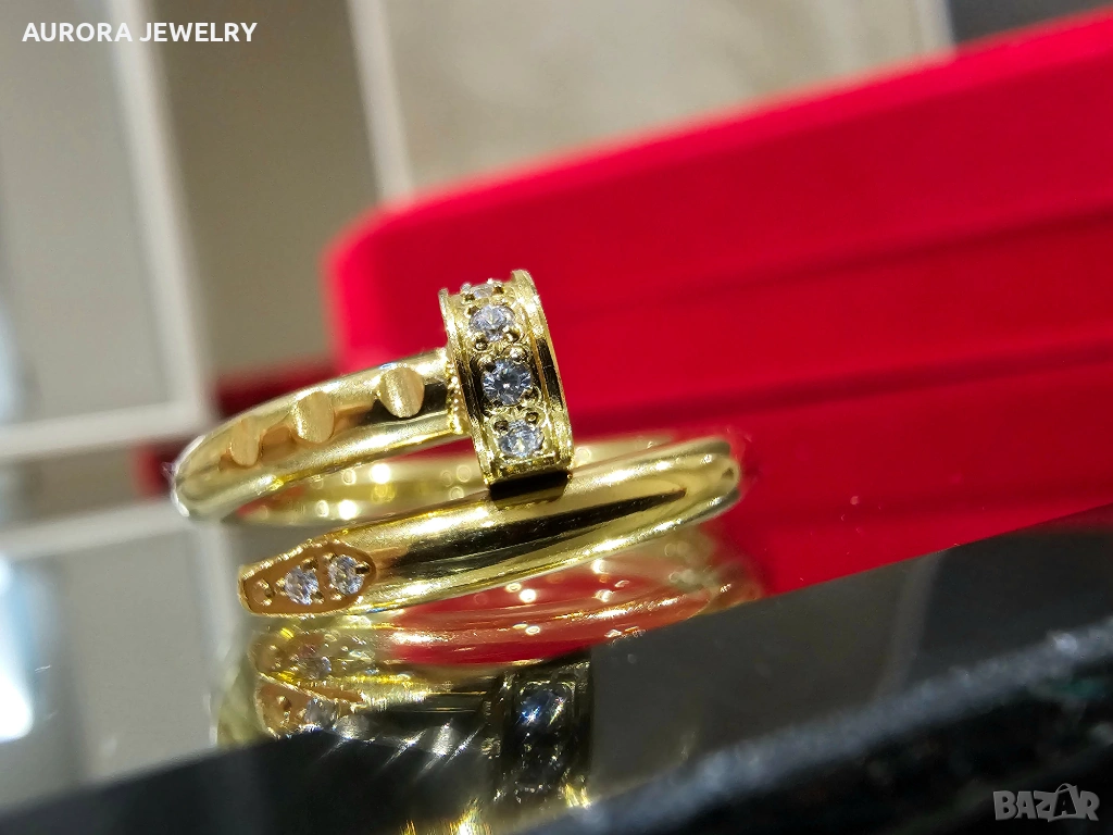 CARTIER Nail Juste un Clou Classic Gold Diamonds Пръстен Пирон, снимка 1