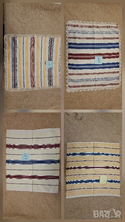 4 броя ръчно тъкани покривки,месали,100%памук, снимка 1