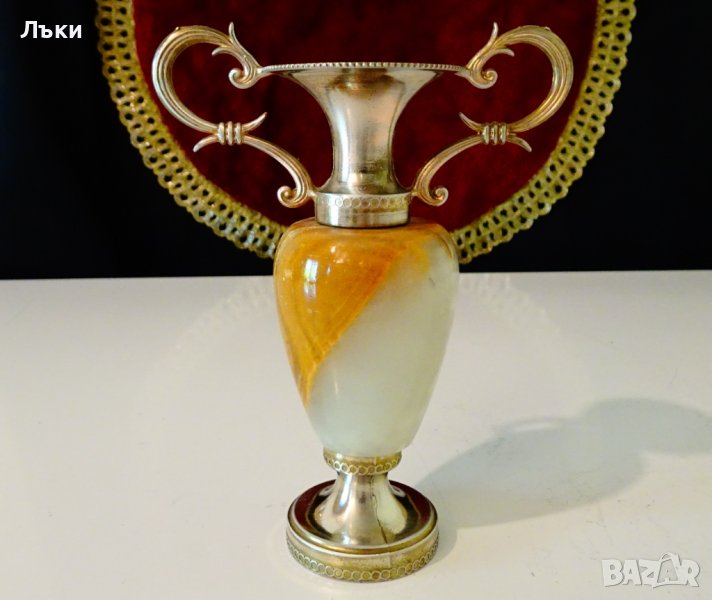 Ваза,амфора,свещник,оникс и бронз. , снимка 1