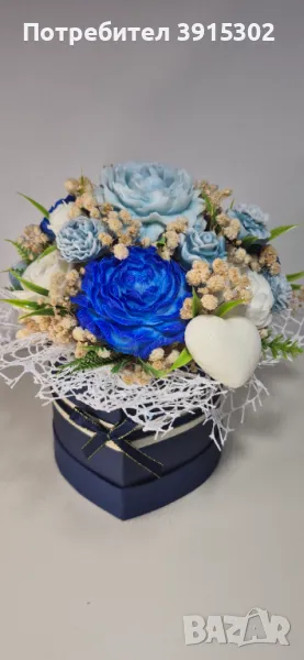 Букет от соеви свещи и ръчно изработени декорации, снимка 1