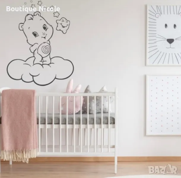 Стикер за стена "Меченце върху облак"  , снимка 1