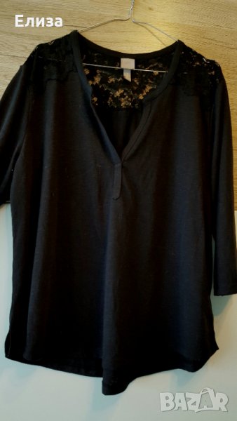 Дамска романтична блуза с дантела H&M голям размер, снимка 1