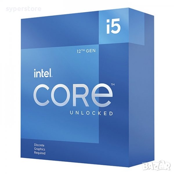 Процесор за компютър, CPU Intel Core i5-12600KF, 6+4C, 16T, 3.7, 20M, s1700,Box no fan, SS300225, снимка 1