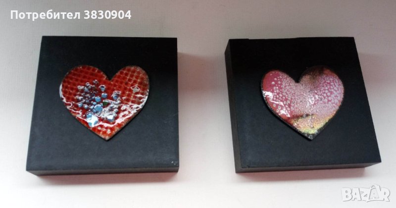 Декоративни мини пана с релефни сърца, снимка 1