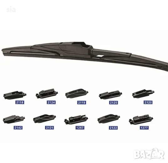 Задна чистачка+ накрайници, 37,5см, Чистачка банан, универсална- 15", снимка 1