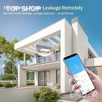 eMylo WiFi детектор за течове на вода, 120 dB сензор за вода за WiFi течове с алармено известие, снимка 1